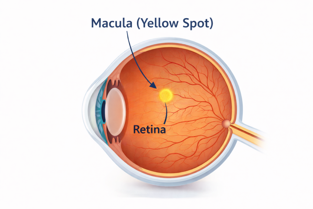 macula yellow spot retina diagram